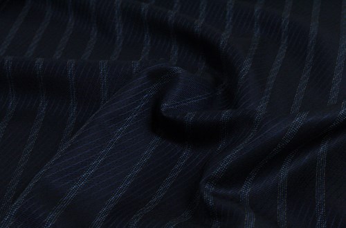 French Navy Rhadame Twill with Blue Stripe