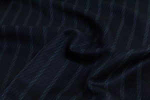 French Navy Rhadame Twill with Blue Stripe