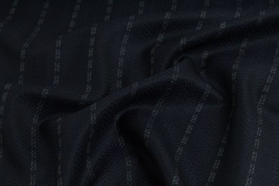 Navy chevron twill with wide white stripe