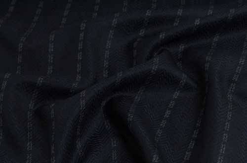 Navy chevron twill with wide white stripe