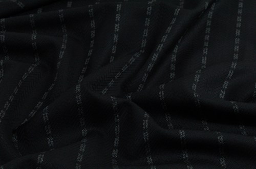 Black chevron twill with wide white stripe