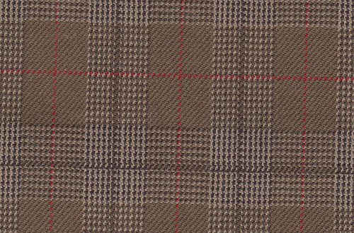 Tan with brown / Red check