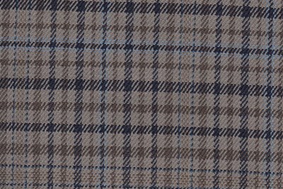 Beige with Navy and blue check