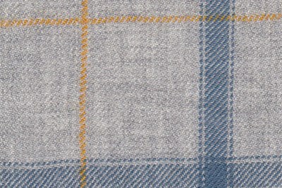 Light grey with blue and gold check