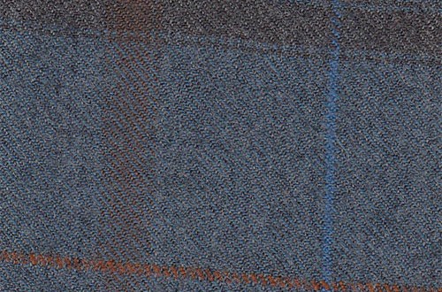 Grey/blue with brown/blue/orange check