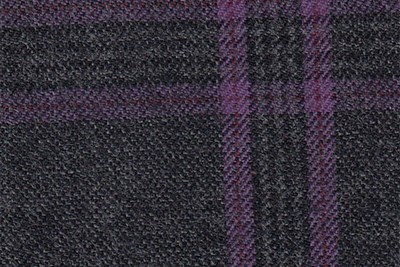 Charcoal with Purple Check
