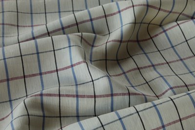 Ivory with Black/Red/Blue checks