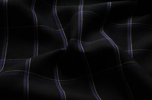 Black with Purple & Ivory check