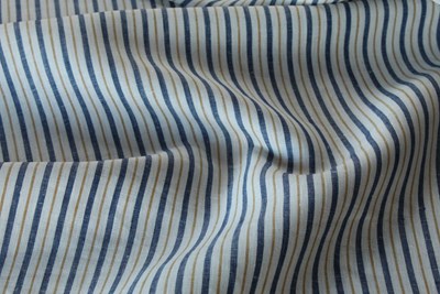 White with Tan & Blue Stripes