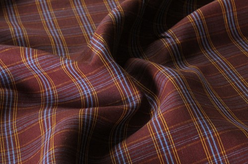 Burgundy with Gold & Blue Check