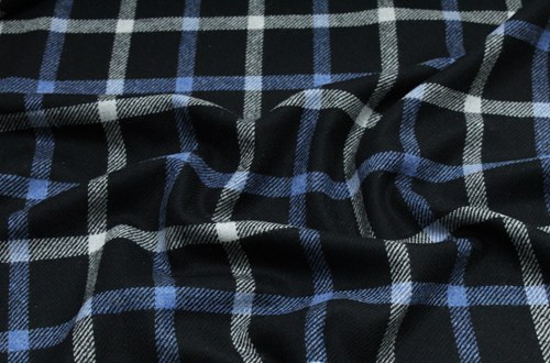 Black w/ Ivory & Sky Blue overcheck