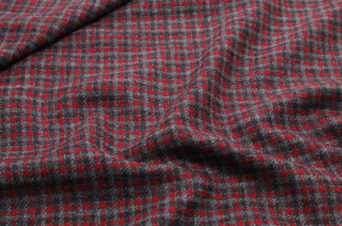Grey & Red Micro check