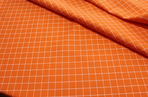 Orange with White Box Check