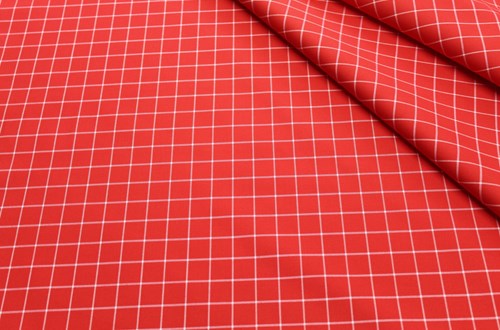 Red with White Box Check