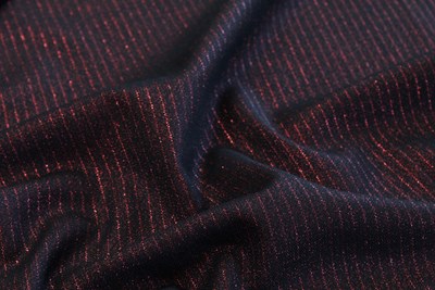 Black with Red Lurex Stripe