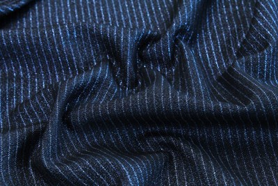 Black with Light Blue Lurex Stripe