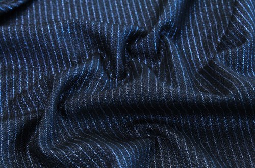 Black with Light Blue Lurex Stripe