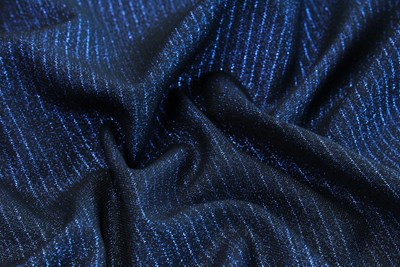 Black with Electric Blue Lurex Stripe