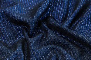 Black with Electric Blue Lurex Stripe