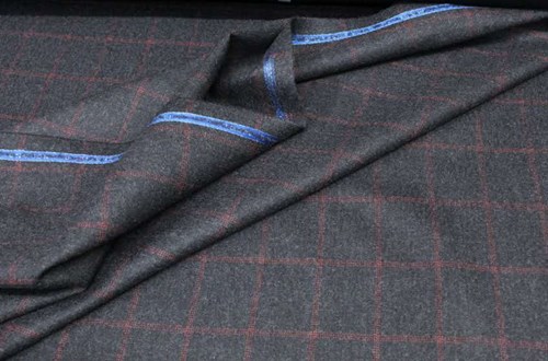 Charcoal Grey with Red Overcheck