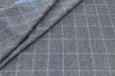 Grey/Black Dogstooth with purple overcheck