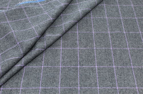 Grey/Black Dogstooth with purple overcheck