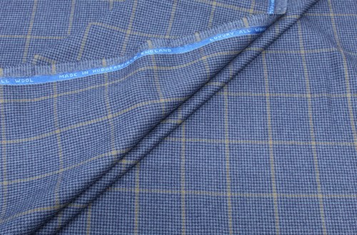 Airforce/Lt Blue dogstooth with Gold overcheck