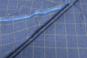 Airforce/Lt Blue dogstooth with Gold overcheck