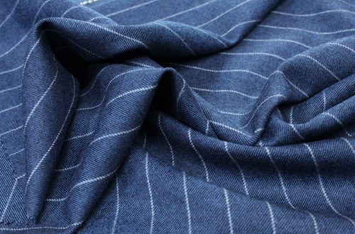 Lt Blue with White Chalk Stripe