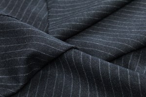Charcoal Grey with White chalk stripe