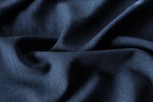 Mid Blue / Black Plain Hopsack Weave
