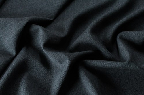 Mid Grey / Black Plain Hopsack Weave