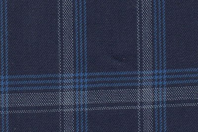 Navy with white / light blue check