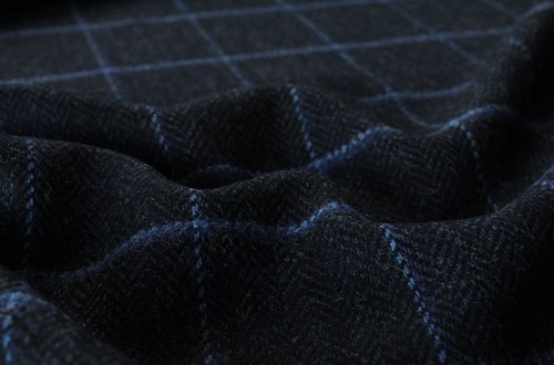 Navy Herringbone w/blue/lt blue windowpane