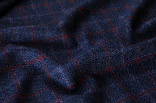 Navy Blue w/ Double Burgundy overchecks