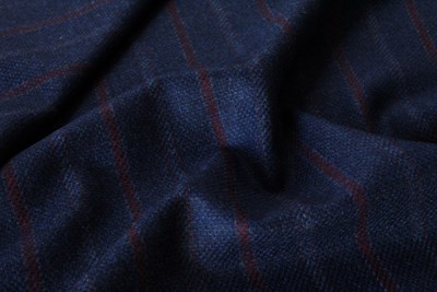 Navy Blue w/ Burgundy Stripes