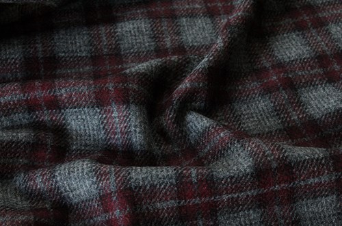 Grey w/ Burgundy Checks