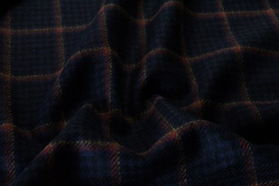 Black & Blue check w/ Red & Orange overcheck