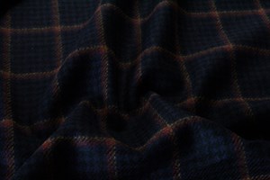 Black & Blue check w/ Red & Orange overcheck