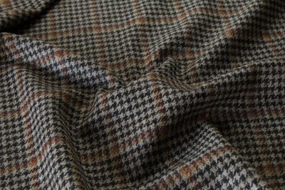 Brown & Beige Check w/ Orange & Yellow overcheck
