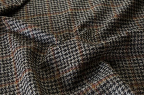 Brown & Beige Check w/ Orange & Yellow overcheck
