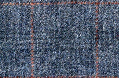 Steel Blue with Navy and orange checks