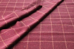 Burgundy with salmon check